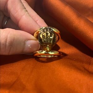 Kurt Geiger Gold Ring with Brown Accents